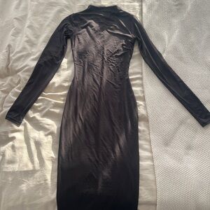 Naked Wardrobe Sleek Black Long Sleeve Dress